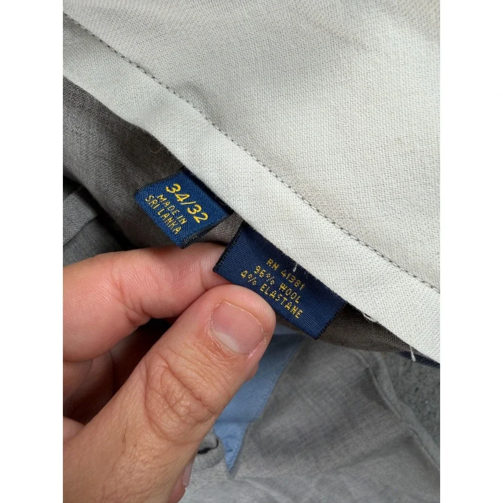 Polo Golf Ralph Lauren Dress Pants Mens 34x32 Gray Wool Straight Formal Business